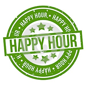 Happy Hour Badge. Eps 10 Vector