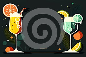 Happy hour banner for Friend\'s Day with space to write. Generative AI.