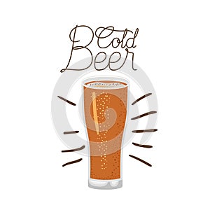 Happy hour label with beer isolated icon