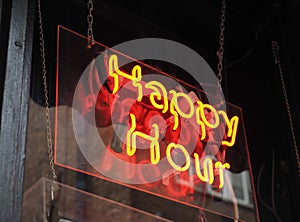 Happy hour neon light