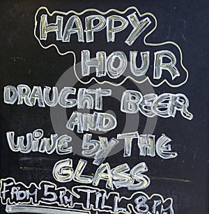 Happy hour sign