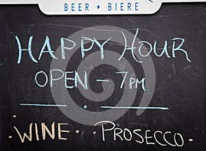 Happy hour sign in St John