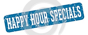 happy hour specials rectangular sign. happy hour specials stamp