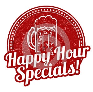 Happy hour specials stamp