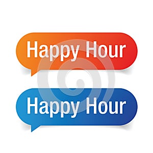 Happy hour speech bubble vector