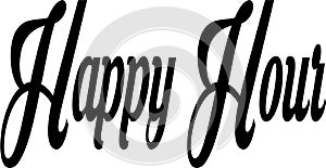 Happy Hours text sign illustration