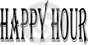 Happy Hours text sign illustration