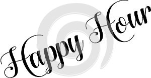 Happy Hours text sign illustration