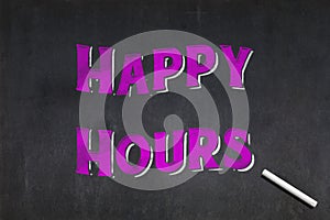 Happy Hours written on a blackboard