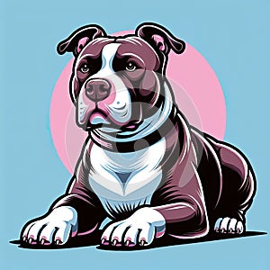 Happy Howlers: Illustrated Pitbulls Sharing Joyful Moments