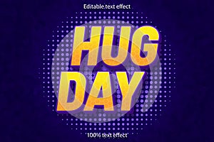 Happy hug day editable text effect cartoon style
