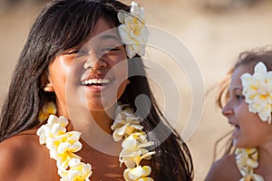 Happy Hula Girl at the beach