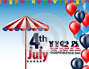 Happy Independence day, 4th July national holiday.Celebration day for usa. banner, poster and card with beautiful background