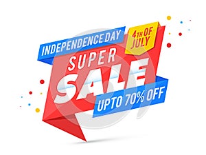 Happy Independence Day, 4th og July celebration concept. with 70% Sale Offers.