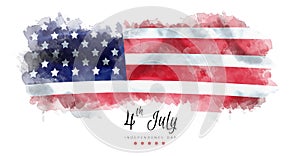 Happy Independence Day greeting card american flag grunge background