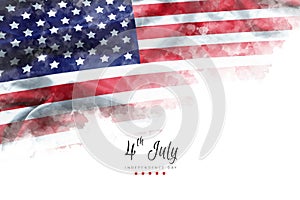 Happy Independence Day greeting card american flag grunge background