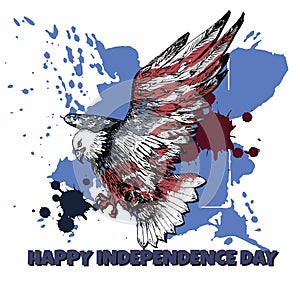 Happy Independence Day greeting card. American national holiday.