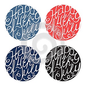 Happy Independence day handlettering elements