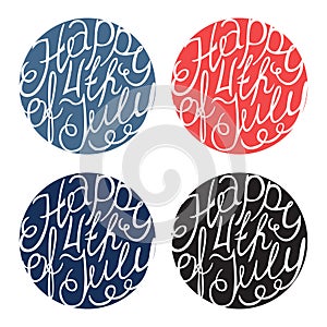 Happy Independence day handlettering elements photo