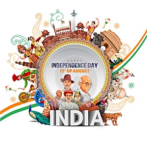 happy independence day India greetings. abstract vector illustration design