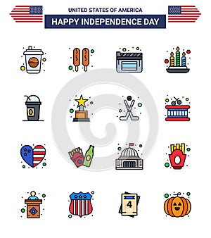 Šťastný nezávislost zabalit z 16 byt plný vedení známky a symboly úspěch filmy americký světlo 