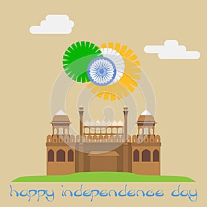 Happy independence day. Red fort. INDIA. vector EPS8