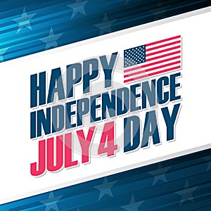 Happy Independence Day, 4th of july greeting card. United States national holiday.
