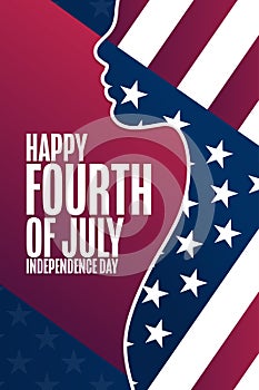 Happy Independence Day. 4th of July. USA. Holiday concept. Template for background, banner, card, poster with text