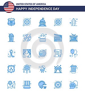 Happy Independence Day USA Pack of 25 Creative Blues of flower; usa; city; star; irish
