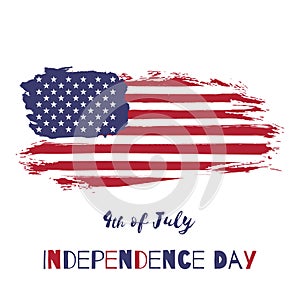 Happy Independence Day. USA vector watercolor flag