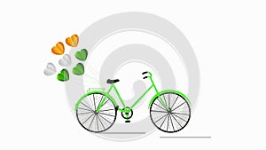 Happy India Independence Day celebrated, Bike with Balloons Icon Animation