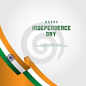 Happy India Independence Day Vector Template Design Illustration