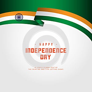 Happy India Independence Day Vector Template Design Illustration