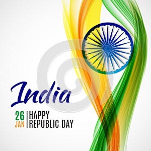 Happy India Republic Day26 January. Vector Illustration