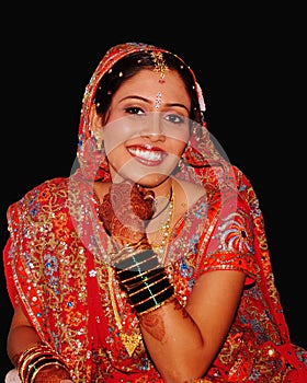 Feliz indio novia 