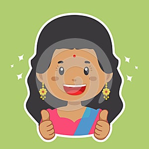 Happy Indian Character Sticker