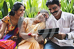 A happy Indian family spending time together