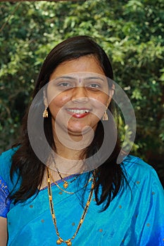 Happy Indian woman in sari