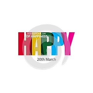 Happy International Day of Happiness Vector Design Illustration