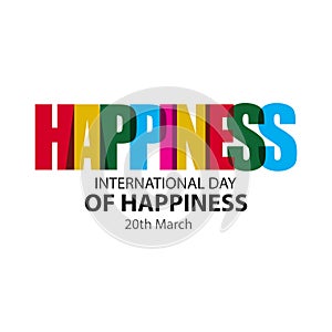 Happy International Day of Happiness Vector Design Illustration