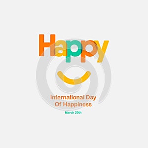 Happy International Day of Happiness Vector Template Design Illustration