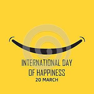 Happy International Day of Happiness Vector Template Design Illustration