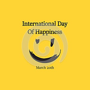 Happy International Day of Happiness Vector Template Design Illustration