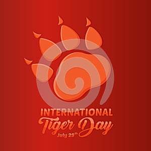 happy international tiger day background template use for card vector design, with minimalist and modern concept.