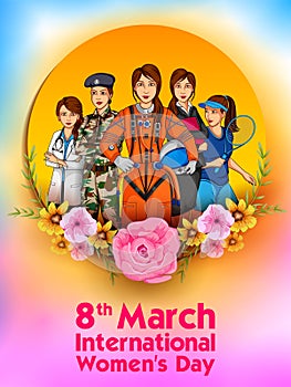 Happy International Women s Day 8th March greetings background