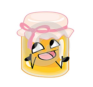 Happy  internet meme illustration of honey jar