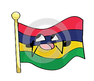 Happy internet meme illustration of Mauritius flag