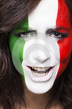 Happy italian supporter for FIFA 2014 closeup