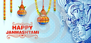 Happy Janmashtami festival background of India