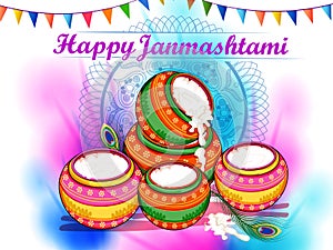 Happy Janmashtami holiday festival background